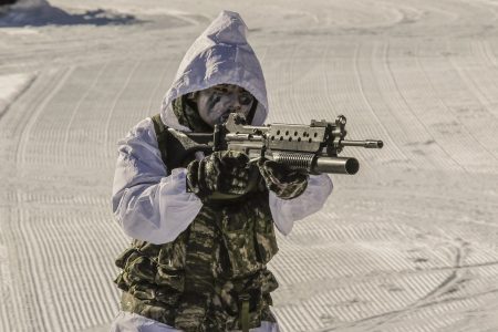 South Korea-US-KOR Marine take part in an joint exercise at Pyeongchang, South Korea on December 19, 2017. (Photo by Seung-il Ryu/NurPhoto via Getty Images)
