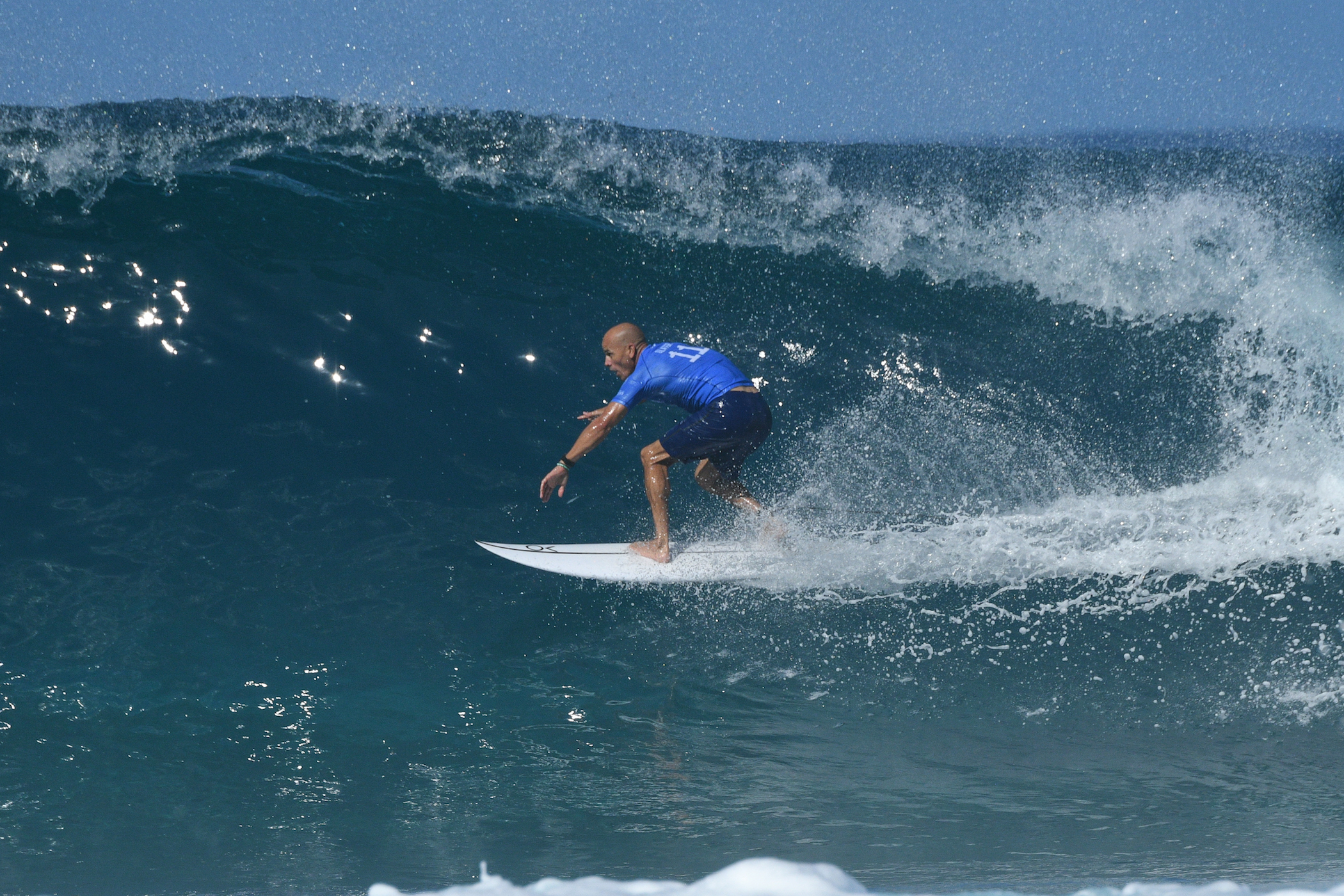 Kelly Slater competes in the 2017 Billabong Pipe Masters on December 18, 2017 in Pupukea, Hawaii.  (Photo by Koji Hirano/Getty Images)