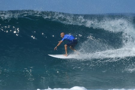 Kelly Slater competes in the 2017 Billabong Pipe Masters on December 18, 2017 in Pupukea, Hawaii.  (Photo by Koji Hirano/Getty Images)