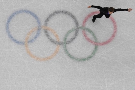 Russia's Mikhail Kolyada competes in the figure skating team event men's single skating free skating during the Pyeongchang 2018 Winter Olympic Games at the Gangneung Ice Arena in Gangneung on February 12, 2018. (ARIS MESSINIS/AFP/Getty Images)