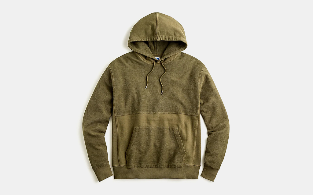 J.Crew Garment-Dyed Pieced French Terry Pullover Hoodie