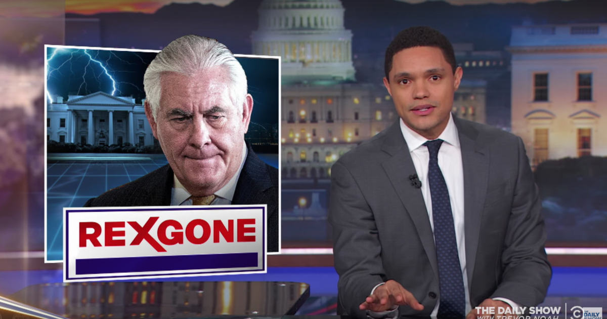 Trevor Noah's "Daily Show" coverage of Rex Tillerson's ousting. (YouTube)