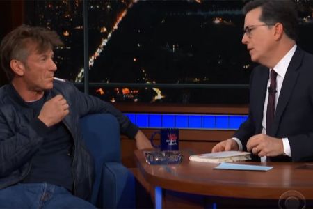 Sean Penn on Colbert's "Late Show." (CBS/YouTube)