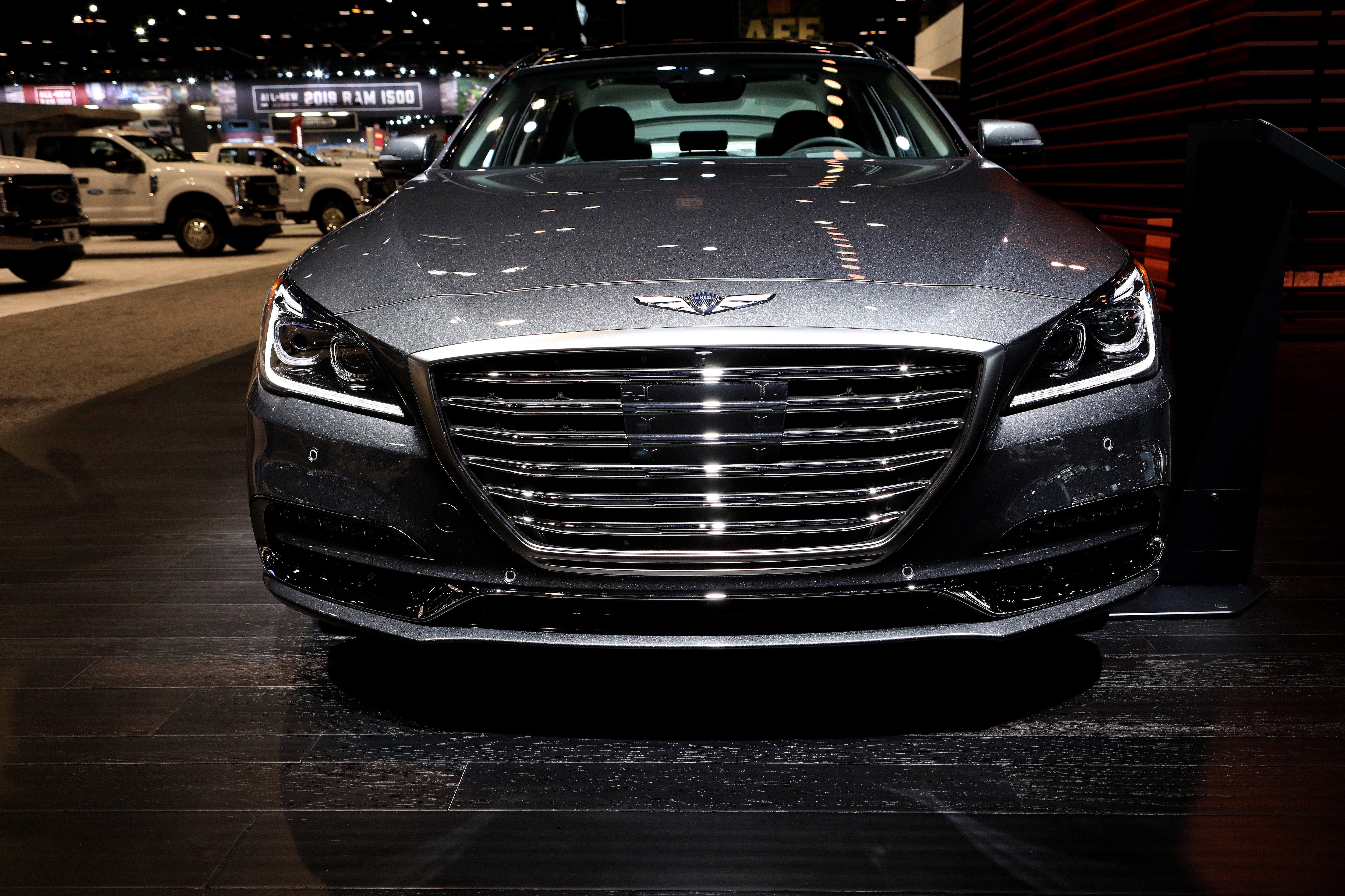 The 2018 Genesis G80 on display at the 2018 Chicago Auto Show