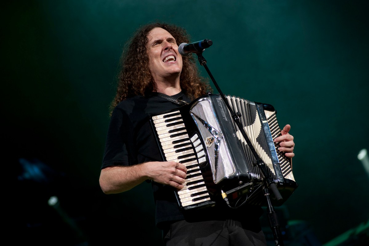 American musician and comedian Weird Al Yankovic plays an accordion as he performs onstage at the Star Plaza Theater, Merrillville, Indiana, July 9, 2010. (Paul Natkin/Getty Images)