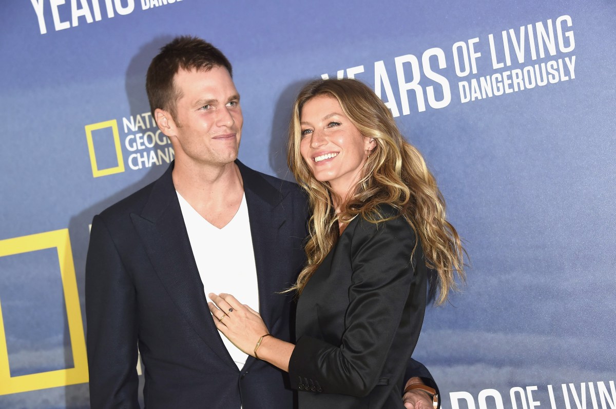NFL player Tom Brady and model Gisele Bundchen attend National Geographic's "Years Of Living Dangerously" Season 2 World Premiere  at American Museum of Natural History on September 21, 2016 in New York City.  (Photo by Gary Gershoff/WireImage)