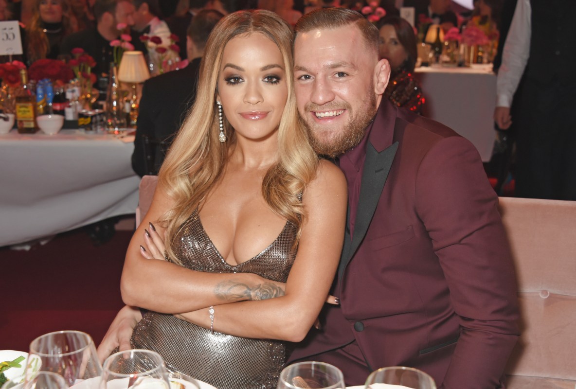 Rita Ora (L) and Conor McGregor attend a drinks reception ahead of The Fashion Awards 2017 in partnership with Swarovski at Royal Albert Hall on December 4, 2017 in London, England.  (David M. Benett/Dave Benett/Getty Images)