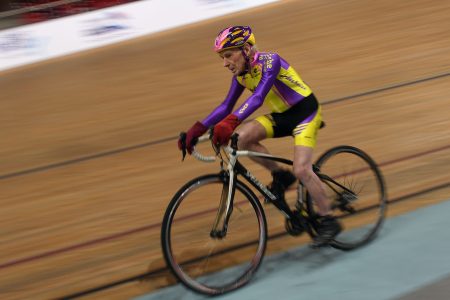 French centenarian cyclist Robert Marchand, 106, rides a 4000 meters at the Saint-Quentin-en-Yvelines track cycling  on February 11, 2018. (ERIC FEFERBERG/AFP/Getty Images)