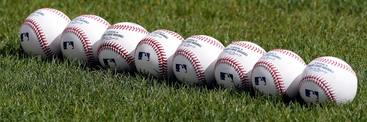 Baseballs are seen on the field before the start of a game between the Milwaukee Brewers and the Chicago Cubs. (Photo by Alex Trautwig/MLB Photos via Getty Images)