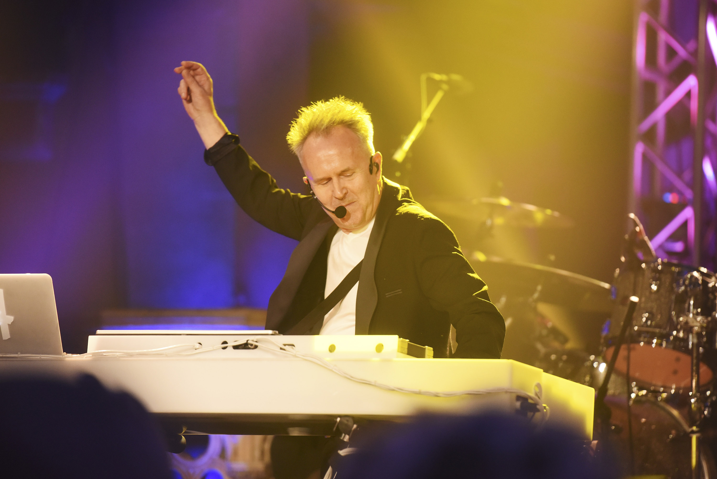 Howard Jones performs during Gary Barlow's live showcase of "Fly" an album of songs inspired by the new film "Eddie the Eagle" at One Mayfair on March 18, 2016 in London, England. (Dave J Hogan/Dave J Hogan/Getty Images)