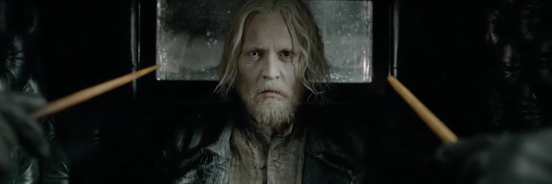 Johnny Depp as Grindelwald in "Fantastic Beasts: The Crimes of Grindelwald." (YouTube)