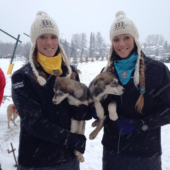 Anna and Kristy Berington (via Instagram @seeingdoublesleddogracing)