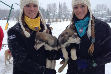 Anna and Kristy Berington (via Instagram @seeingdoublesleddogracing)