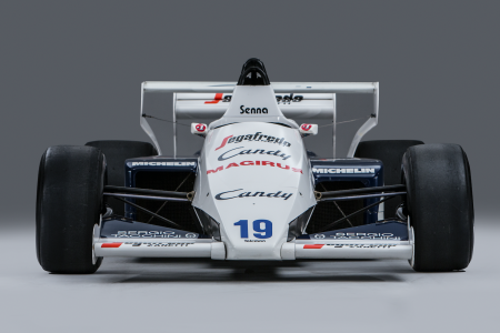 Ayrton Senna’s Toleman-Hart TG184 from the 1984 Monaco Grand Prix. (Photos courtesy of Bonhams)
