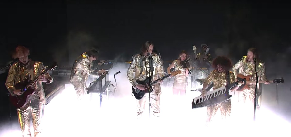 Arcade Fire, performing on last week's 'Saturday Night Live.' (NBC)
