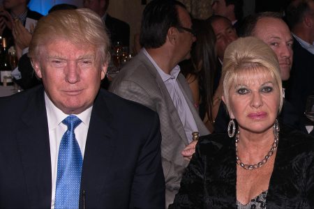 Donald Trump and his ex-wife, Ivana Trump,  attend The Eric Trump 8th Annual Golf Tournament  at Trump National Golf Club Westchester on September 15, 2014 in Briarcliff Manor, New York.  (Photo by Dave Kotinsky/Getty Images)