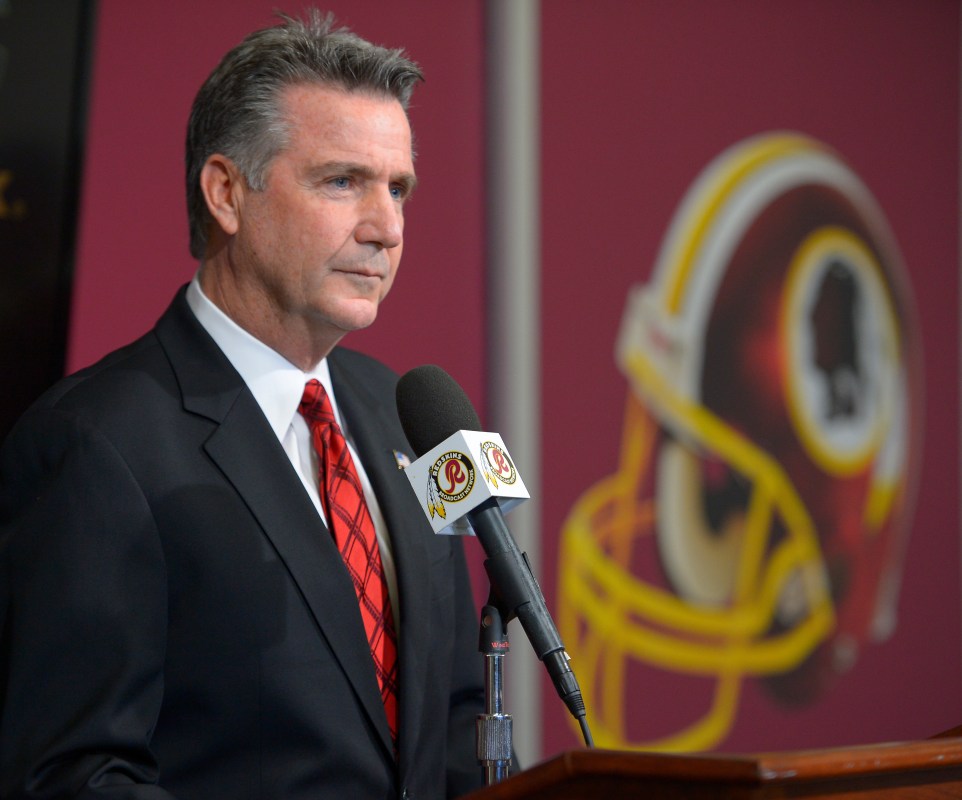 Redskins GM Bruce Allen addresses the media after Redskins head coach Mike Shanahan was fired by owner Dan Snyder at Redskins Park in Ashburn VA, December 30, 2013. (Photo by John McDonnell/The Washington Post via Getty Images)