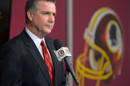Redskins GM Bruce Allen addresses the media after Redskins head coach Mike Shanahan was fired by owner Dan Snyder at Redskins Park in Ashburn VA, December 30, 2013. (Photo by John McDonnell/The Washington Post via Getty Images)