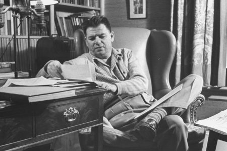 Oscar Hammerstein II working in his study.  (Photo by Walter Sanders/The LIFE Picture Collection/Getty Images)