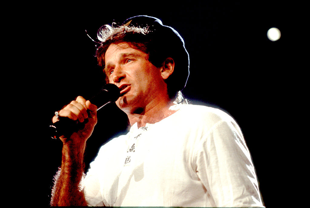 Comedian Robin Williams performs onstage, Chicago, Illinois, September 6, 1992. (Photo by Paul Natkin/Getty Images)