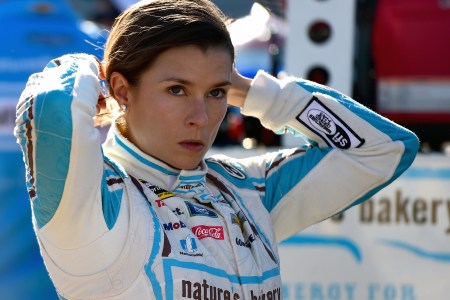 Danica Patrick, driver of the #10 Nature's Bakery Chevrolet, stands on the grid during qualifying for the NASCAR Sprint Cup Series Hellmann's 500 at Talladega Superspeedway on October 22, 2016. (Photo by Jared C. Tilton/Getty Images)
