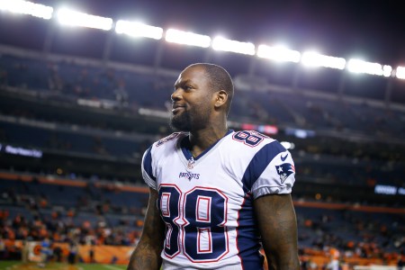 Tight end Martellus Bennett #88 of the New England Patriots walks off the field after a 41-16 win over the Denver Broncos at Sports Authority Field at Mile High on November 12, 2017 in Denver, Colorado. (Photo by Justin Edmonds/Getty Images)
