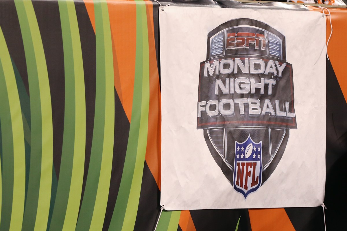 A Monday Night Football banner hangs before the game against the Pittsburgh Steelers and the Cincinnati Bengals on December 4th, 2017 at Paul Brown Stadium in Cincinnati, OH. (Photo by Ian Johnson/Icon Sportswire via Getty Images)