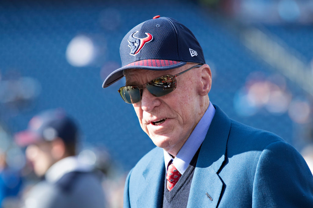 Owner Robert McNair of the Houston Texans on the field before a game against the Tennessee Titans at Nissan Stadium on December 3, 2017 in Nashville, Tennessee.  (Photo by Wesley Hitt/Getty Images)