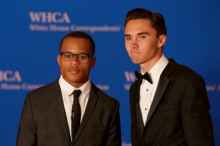 Scion Kelly (L) and Parkland shooting survivor and activist David Hogg attend the 2018 White House Correspondents' Dinner at Washington Hilton on April 28, 2018 in Washington, DC.  (Tasos Katopodis/Getty Images)