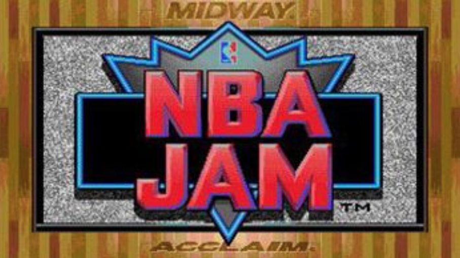 the "NBA Jam" title screen. (Midway)