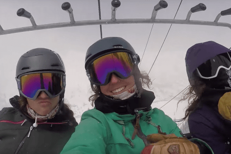 A screenshot from "Wild Women of the Wasatch: Gnarly Nurses." (Ski Utah, YouTube)