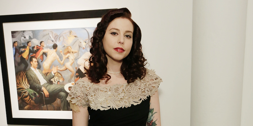 Amber Baldet attends 'Vs./Better' Charity Art Exhibition opening reception at Dillon Gallery on March 11, 2014 in New York City. (Photo by Shaun Mader/FilmMagic)