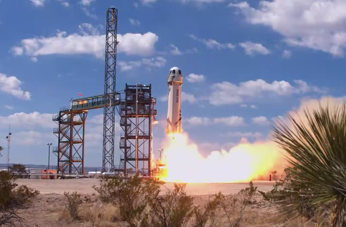Blue Origin liftoff (YouTube)