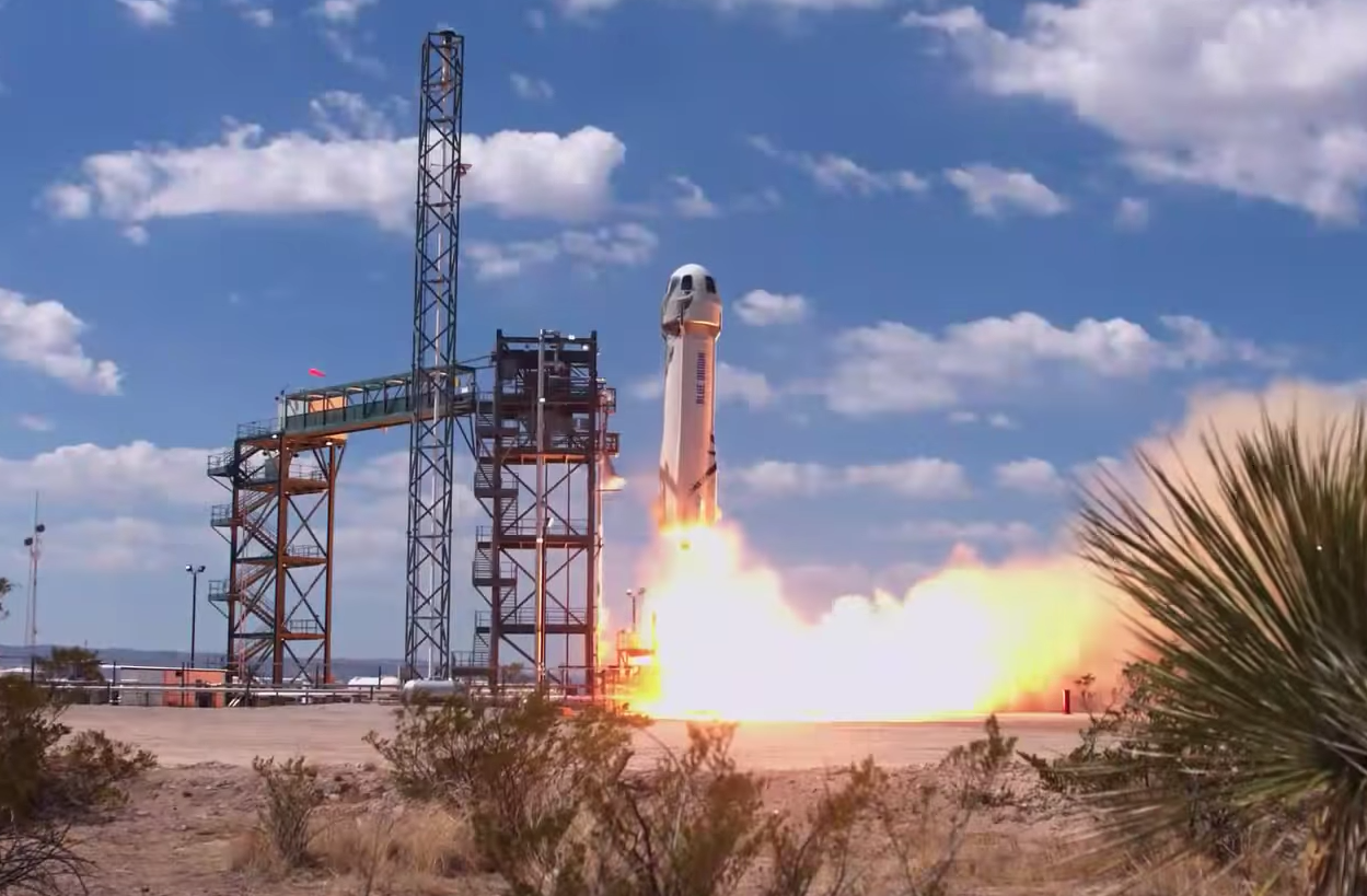Blue Origin liftoff (YouTube)