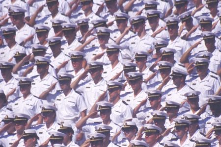 Sailors Saluting, Naval Academy Graduation Ceremony (Getty Images)