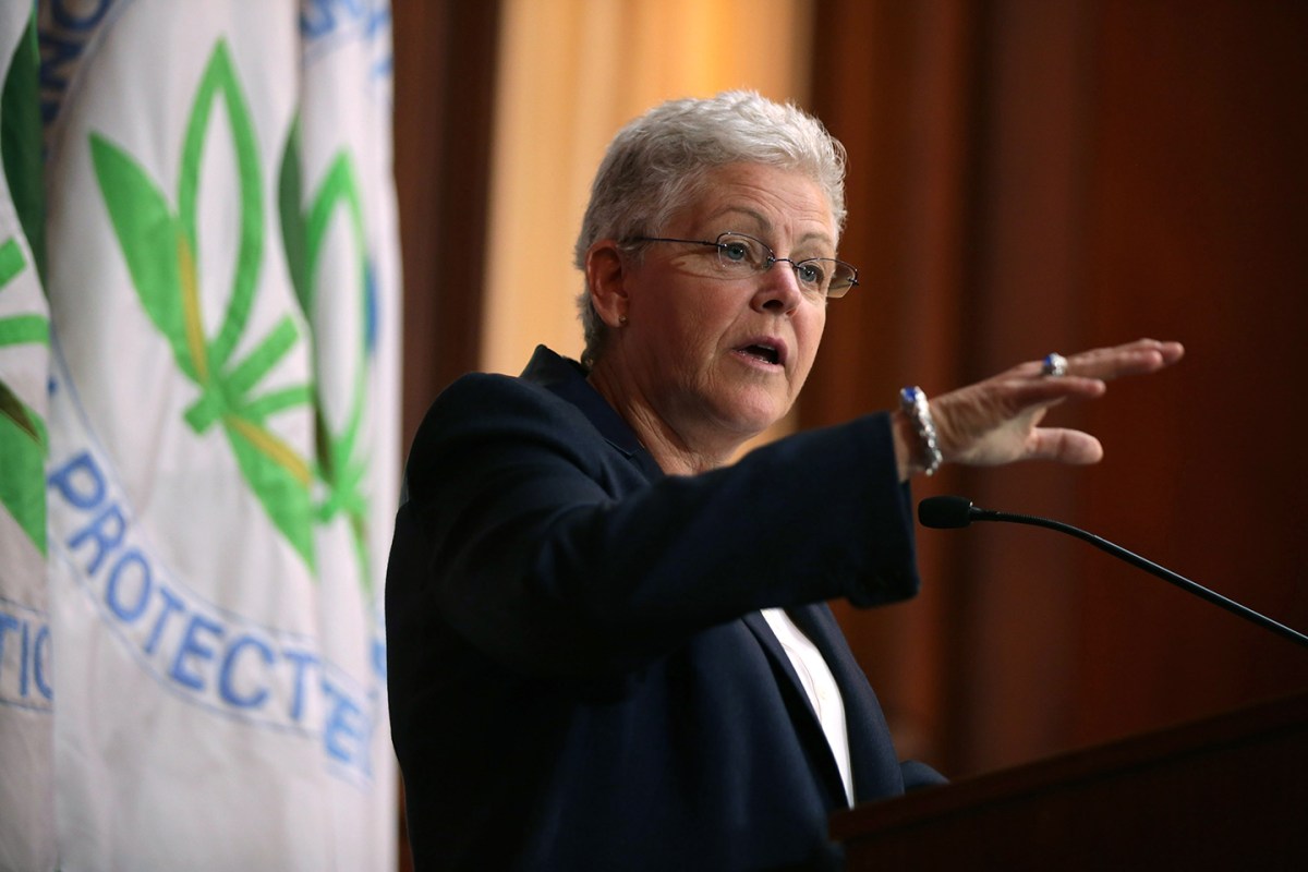 U.S. Environmental Protection Agency Administrator Gina McCarthy announces new regulations for power plants June 2, 2014 in Washington, DC. (Photo by Chip Somodevilla/Getty Images)