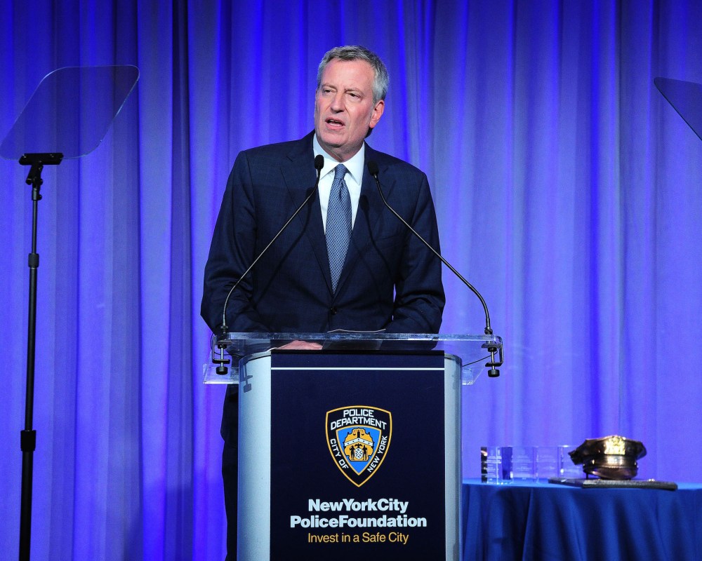 Bill de Blasio attends the New York City Police Foundation 2018 Gala on May 17, 2018 in New York City.  (Photo by Owen Hoffmann/Patrick McMullan via Getty Images)