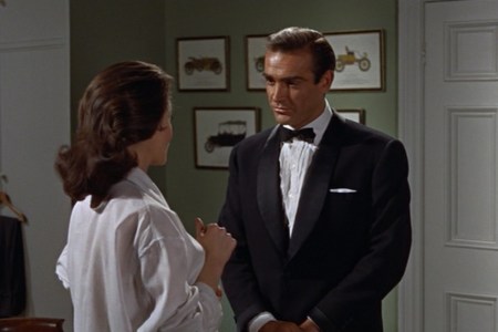 Scottish actor Sean Connery, as fictional secret agent James Bond in a scene with Eunice Gayson from the film 'Dr. No.' (MGM Studios/Courtesy of Getty Images)