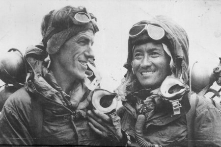 Edmund Hillary and Tenzing Norgay, the first people to climb Mount Everest. (Wikipedia)