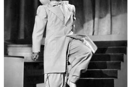 Publicity still portrait of American bandleader and actor Cab Calloway in a zoot suit in the all-black-cast musical 'Stormy Weather' (20th Century Fox), 1943. (Photo by John D. Kisch/Separate Cinema Archive/Getty Images)