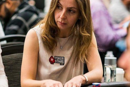 An image of Maria Konnikova playing poker. (via grlnamedmaria on Instagram)


