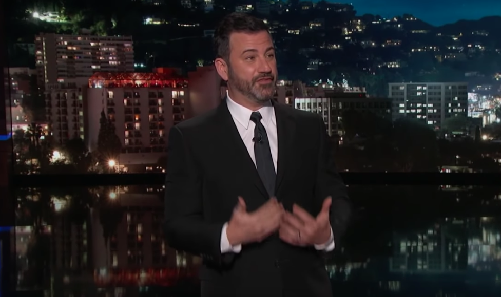 Jimmy Kimmel took aim at Sean Hannity again on  Monday night after apologizing to the Fox News host in early April for "harmful comments." (YouTube/ABC)