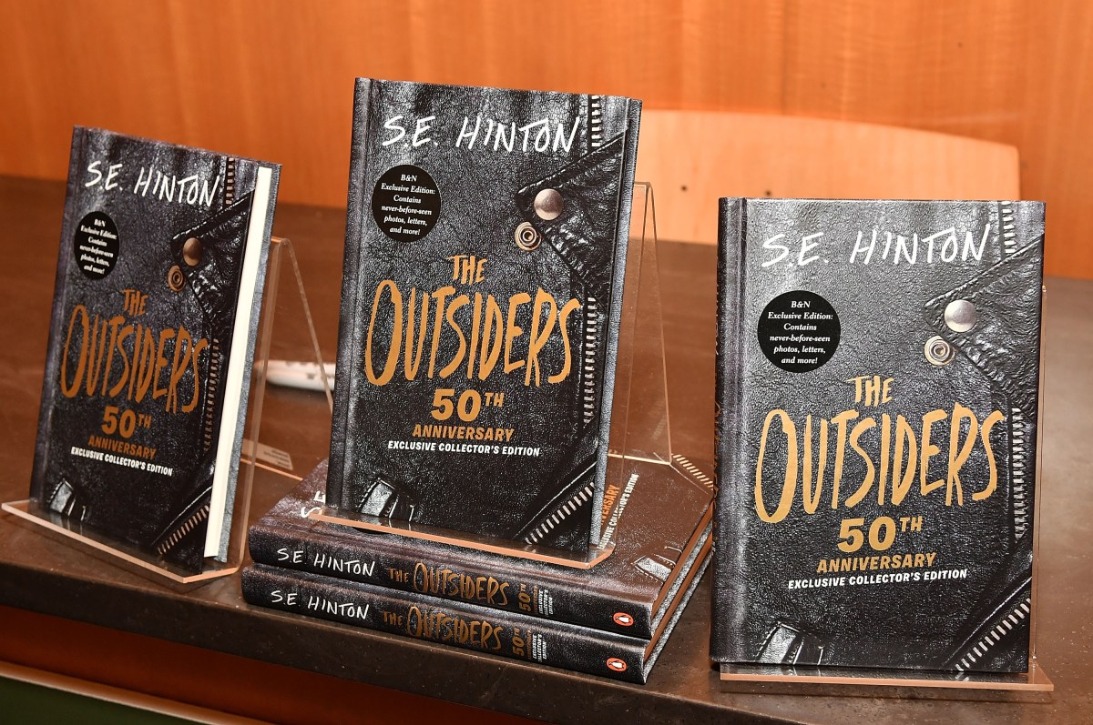 Often cited as one of the first young adult novels, the 50th anniversary of the YA classic "The Outsiders" by author Susan Eloise "S.E." Hinton at Barnes & Noble on April 24, 2017 in New York City.  (Slaven Vlasic/Getty Images)
