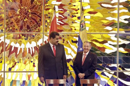 Cuban President Raul Castro (R) and President Nicolas Maduro of Venzuela attend an award  ceremony at the Cuban State Council on March 18, 2016 in Havana, Cuba. Maduro was awarded the Jose Marti medal, Cubas highest honor named after the Cuban revolutionary Marti.  (Photo by Sven Creutzmann/Mambo Photo/Getty Images)
