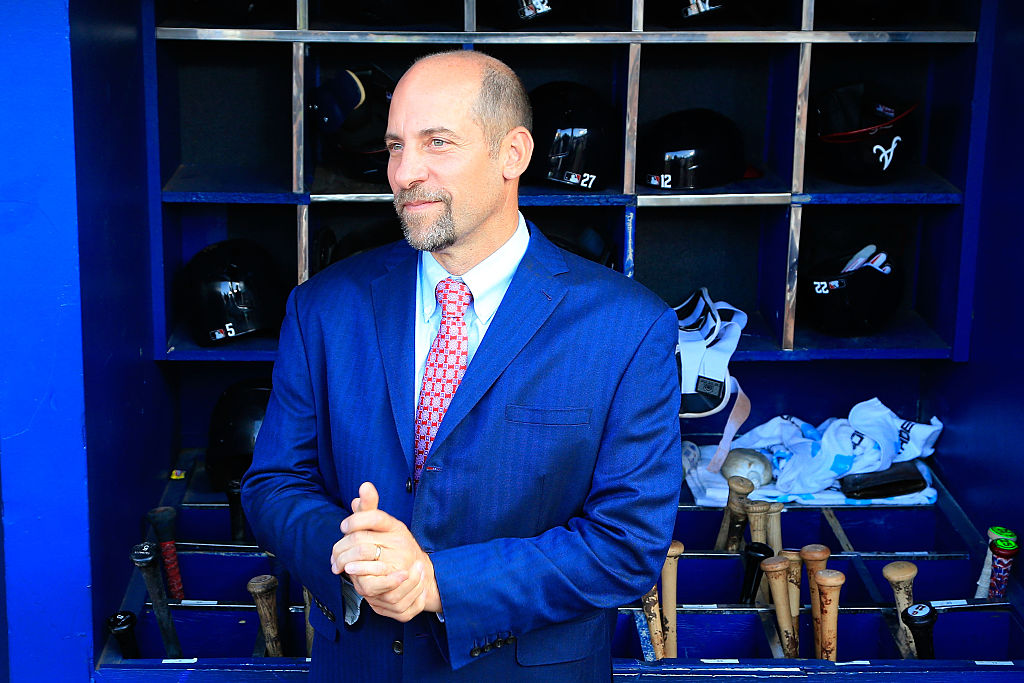 Former Atlanta Braves player John Smoltz stands in the dugout after the game against the Detroit Tigers at Turner Field on October 2, 2016 in Atlanta, Georgia. (Photo by Daniel Shirey/Getty Images)