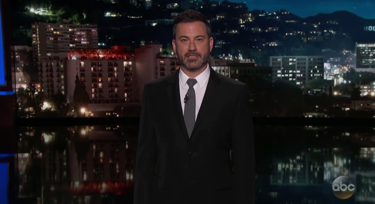 Kimmel tells viewers not to give Trump credit "for putting out his own fires." (ABC)