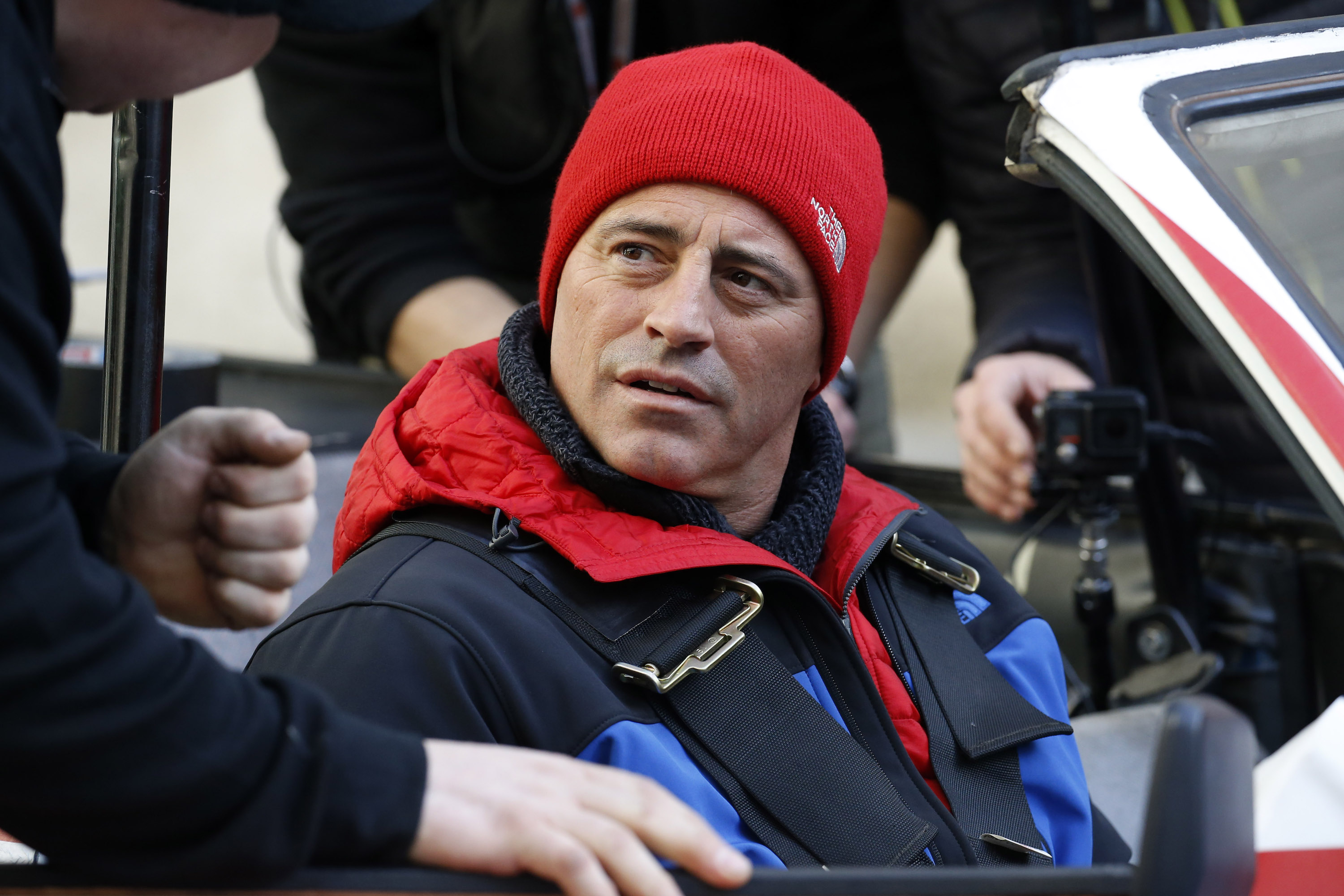 Matt Le Blanc seen filming scenes for 'Top Gear' at the BBC, Portland Place on February 19, 2016 in London, England. (Photo by Alex Huckle/GC Images)