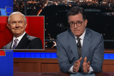 Stephen Colbert pleads with viewers to oppose AG Jeff Sessions' new migrant camps. (YouTube)