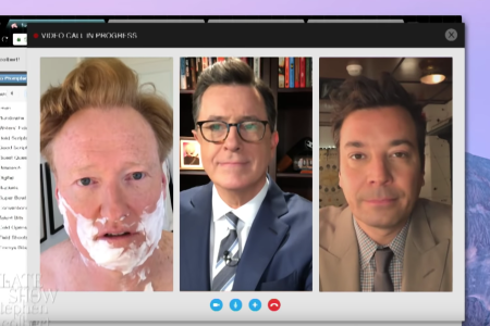 Stephen Colbert, Jimmy Fallon and Conan O'Brien reply to Trump's insults in a rare joint video conference (YouTube)