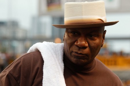 Actor Ving Rhames watches players warm up on the sideline before the preseason game between the Pittsburgh Steelers and the Detroit Lions on August 14, 2010 at Heinz Field in Pittsburgh, Pennsylvania.  (Photo by Jared Wickerham/Getty Images)
